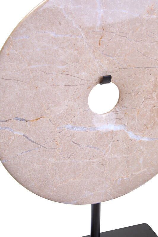 Zoro Small Cream Marble Round Dia 20cm Disc Sculpture