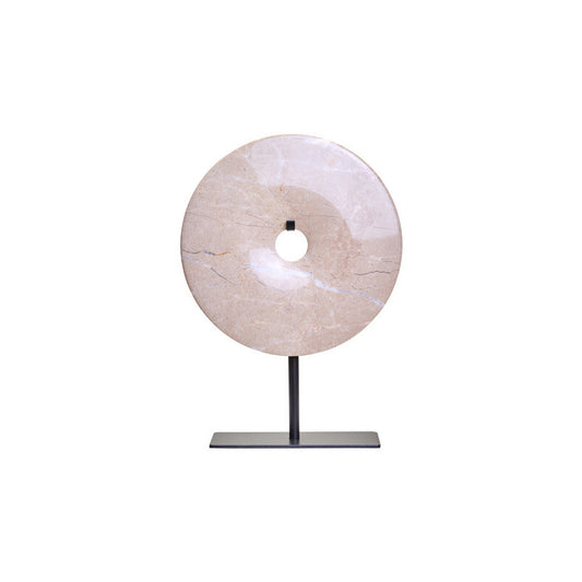 Zoro Small Cream Marble Round Dia 20cm Disc Sculpture