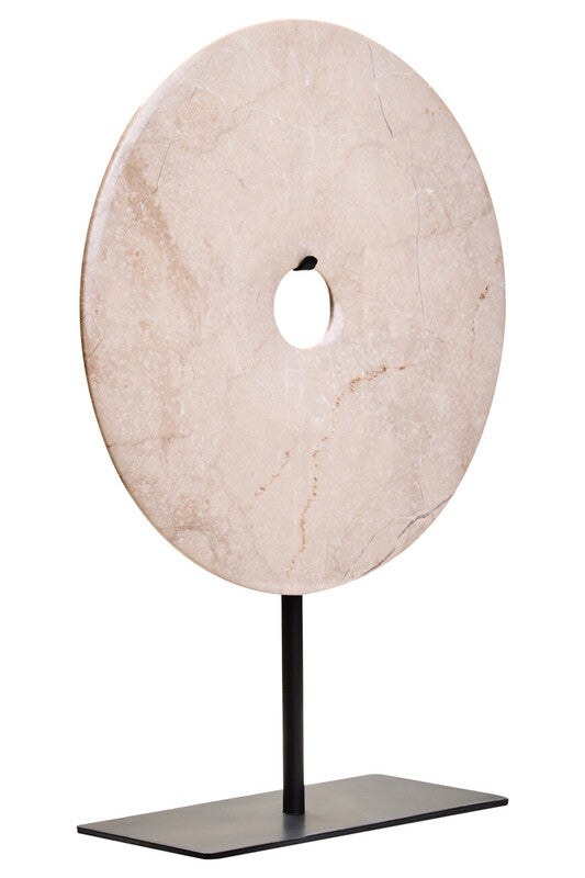 Zoro Medium Cream Marble Round Dia 25cm Disc Sculpture