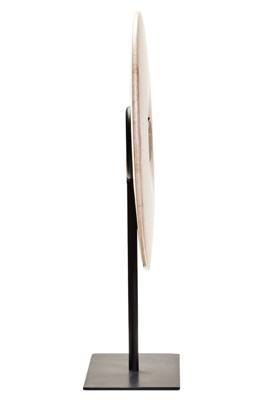 Zoro Medium Cream Marble Round Dia 25cm Disc Sculpture