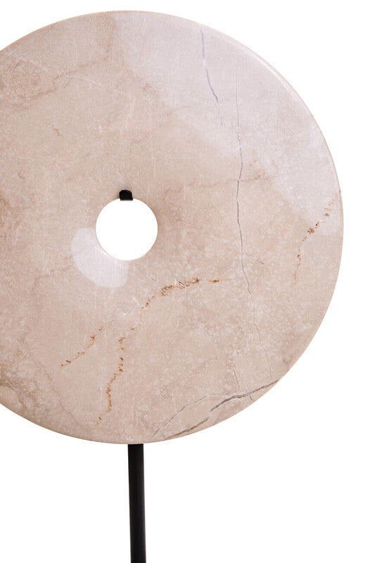 Zoro Medium Cream Marble Round Dia 25cm Disc Sculpture
