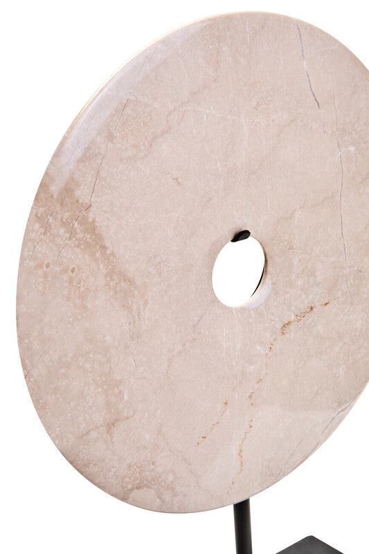 Zoro Medium Cream Marble Round Dia 25cm Disc Sculpture