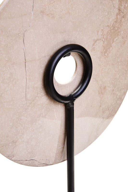 Zoro Medium Cream Marble Round Dia 25cm Disc Sculpture
