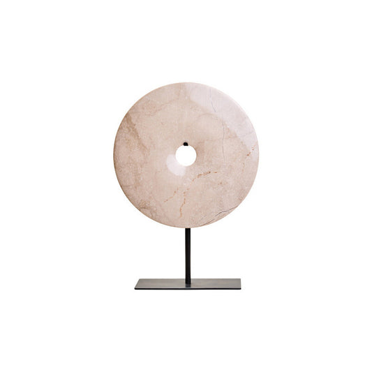 Zoro Medium Cream Marble Round Dia 25cm Disc Sculpture