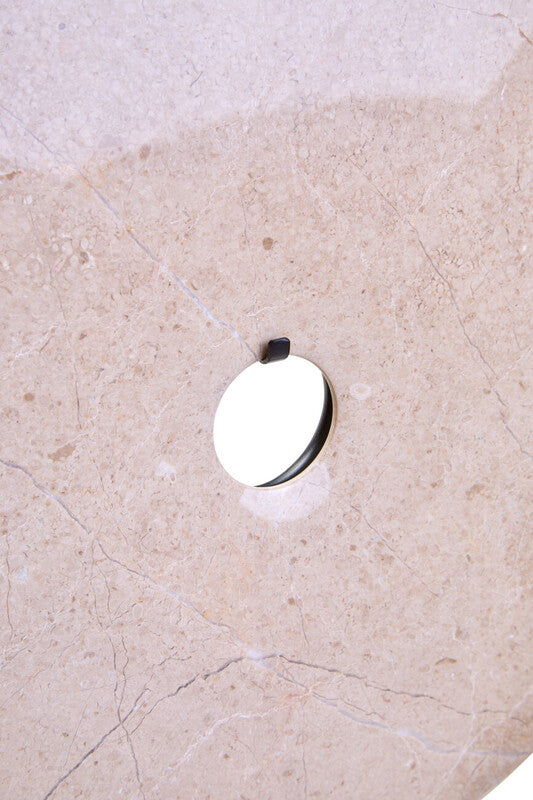 Zoro Extra Large Cream Round Dia 35cm Marble Disc Sculpture