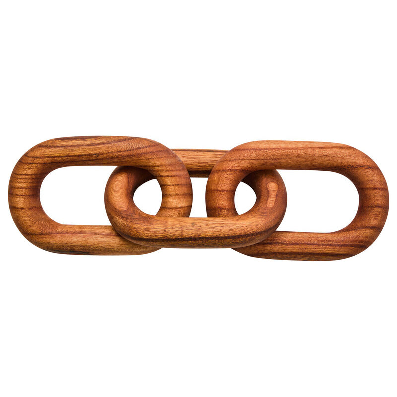 Cato Brown Wood 3 Link Chain Sculpture