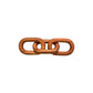 Cato Brown Wood 3 Link Chain Sculpture