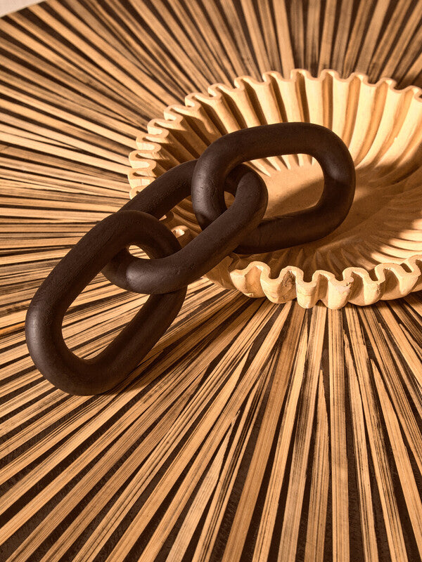 Cato Black Wood 3 Link Chain Sculpture
