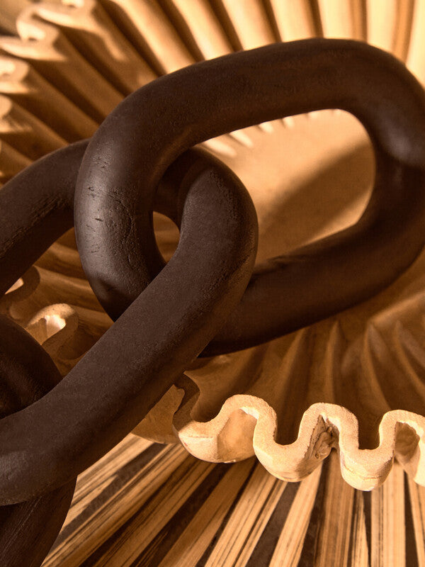 Cato Black Wood 3 Link Chain Sculpture