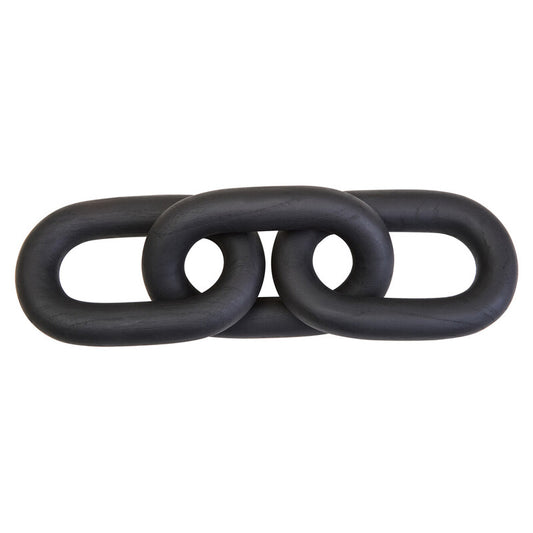Cato Black Wood 3 Link Chain Sculpture