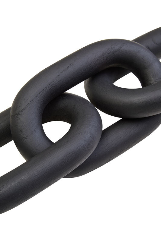 Cato Black Wood 3 Link Chain Sculpture