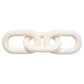 Cato White Wood 3 Link Chain Sculpture - Premier Home