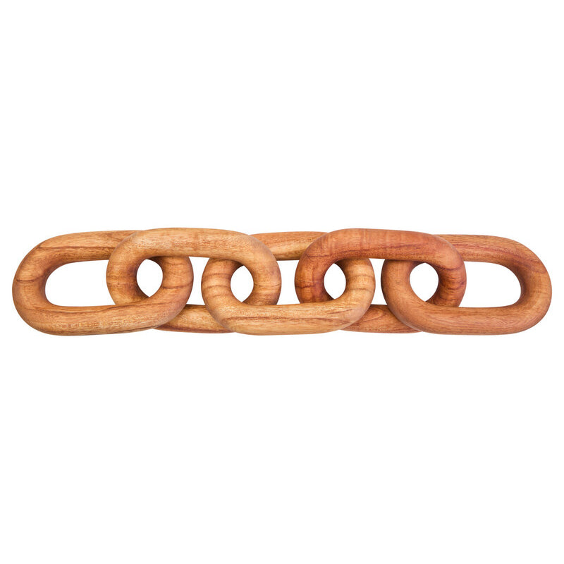 Cato Brown Wood 5 Link Chain Sculpture