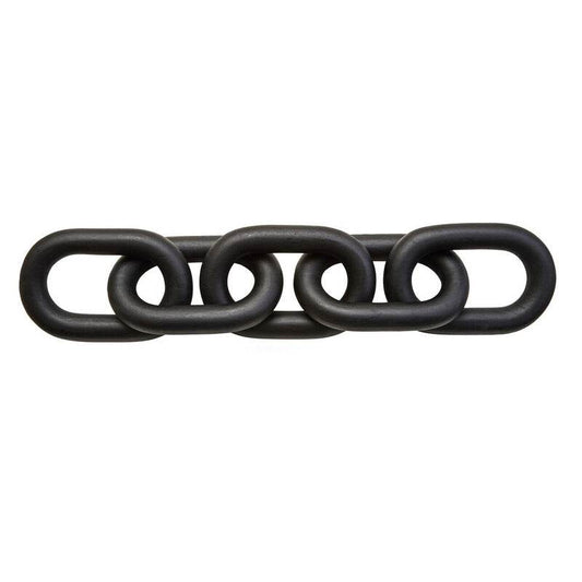 Cato Black Wood 5 Link Chain Sculpture - Premier Home