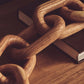 Cato Natural Wood 5 Link Chain Sculpture