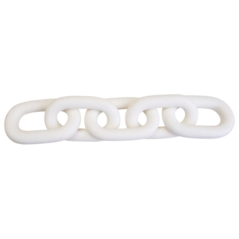 Cato White Wood 5 Link Chain Sculpture