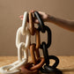 Cato White Wood 5 Link Chain Sculpture