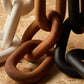 Cato White Wood 5 Link Chain Sculpture