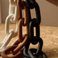 Cato White Wood 5 Link Chain Sculpture