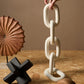 Cato White Wood 5 Link Chain Sculpture