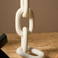 Cato White Wood 5 Link Chain Sculpture