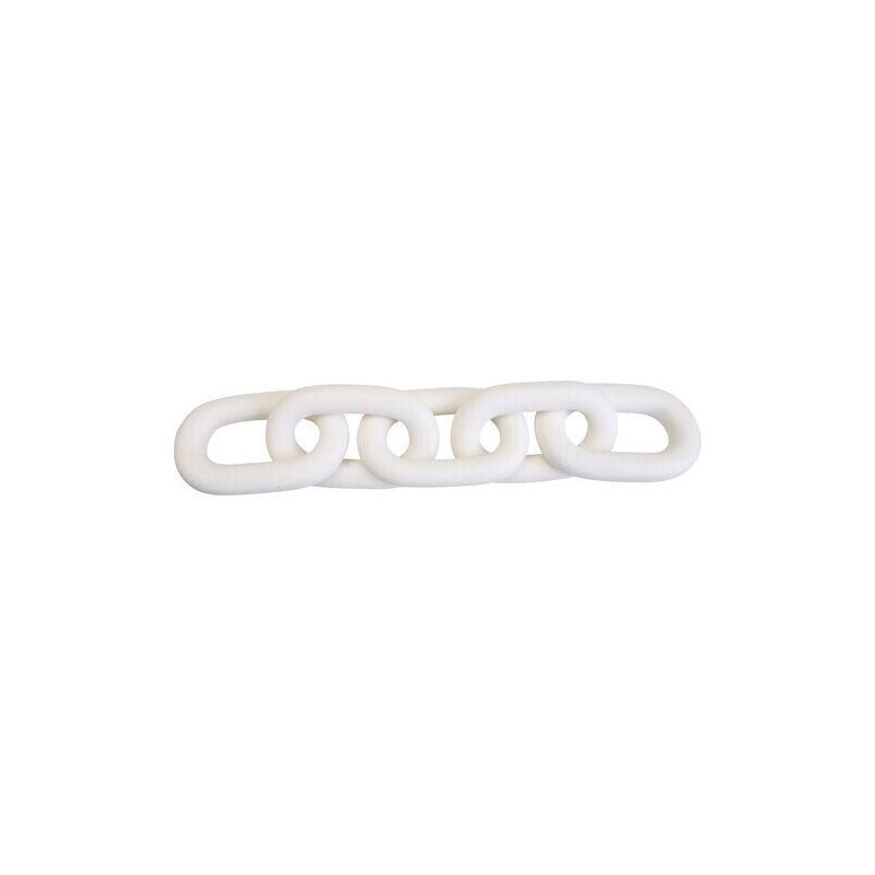 Cato White Wood 5 Link Chain Sculpture