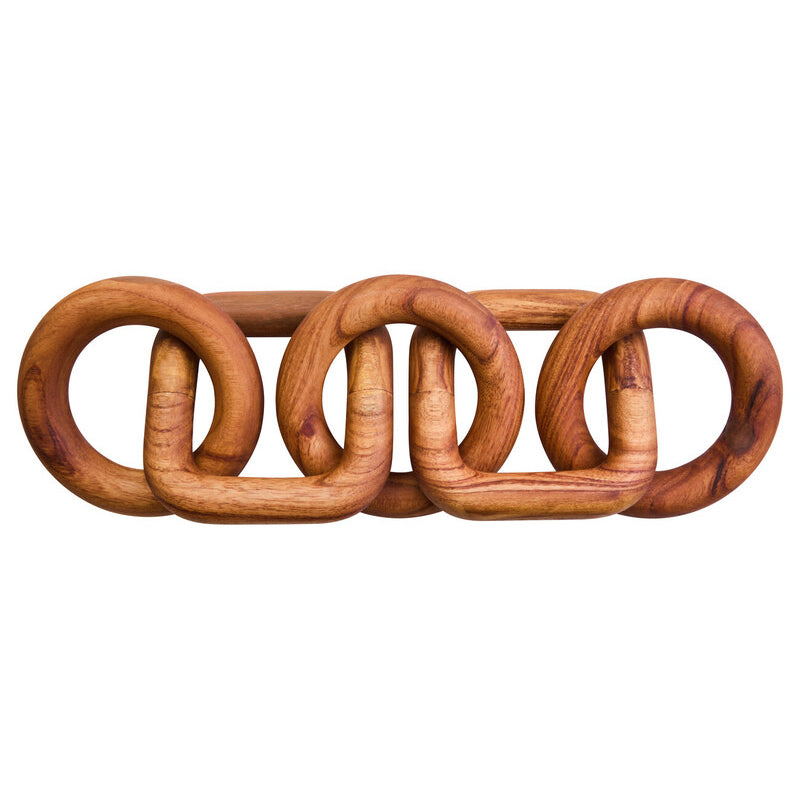 Cato 5 Link Brown Wood Chain Sculpture