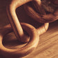 Cato 5 Link Brown Wood Chain Sculpture