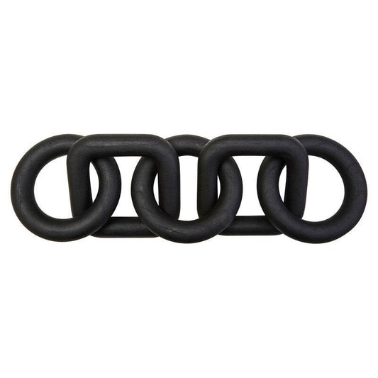 Cato 5 Link Black Wood Chain Sculpture - Premier Home