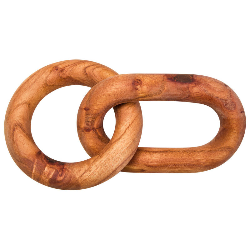 Cato Brown Wood 2 Link Chain Sculpture