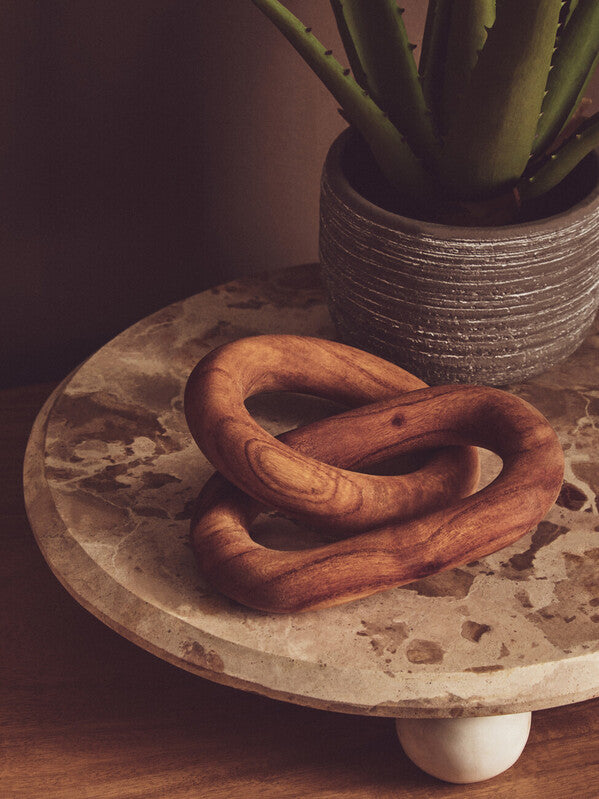 Cato Brown Wood 2 Link Chain Sculpture