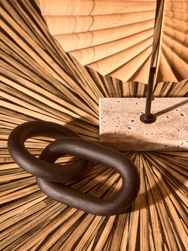 Cato Black Wood 2 Link Chain Sculpture