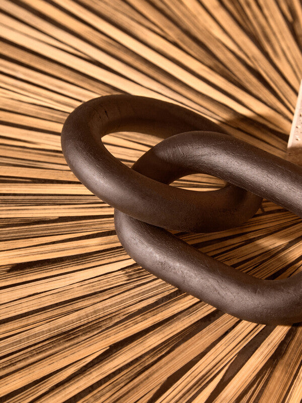 Cato Black Wood 2 Link Chain Sculpture