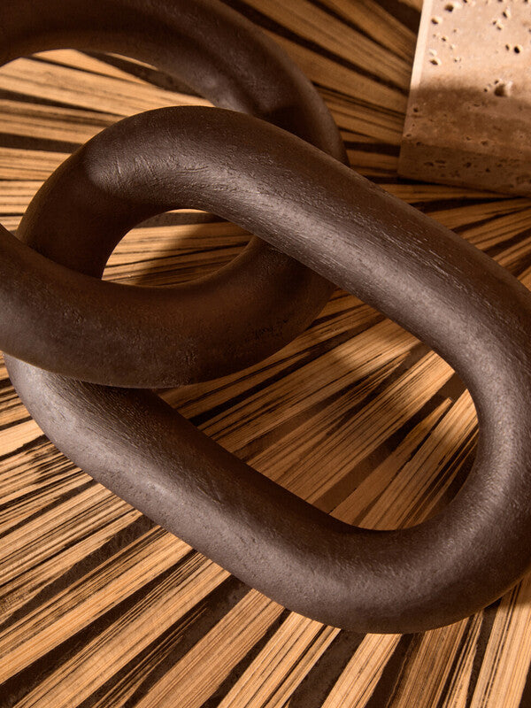 Cato Black Wood 2 Link Chain Sculpture