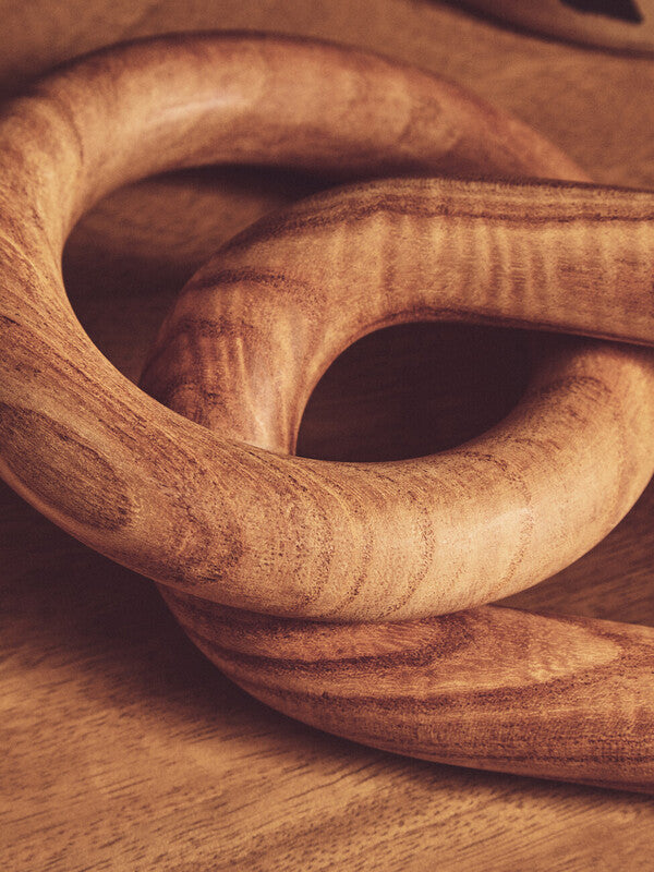 Cato Natural Wood 2 Link Chain Sculpture