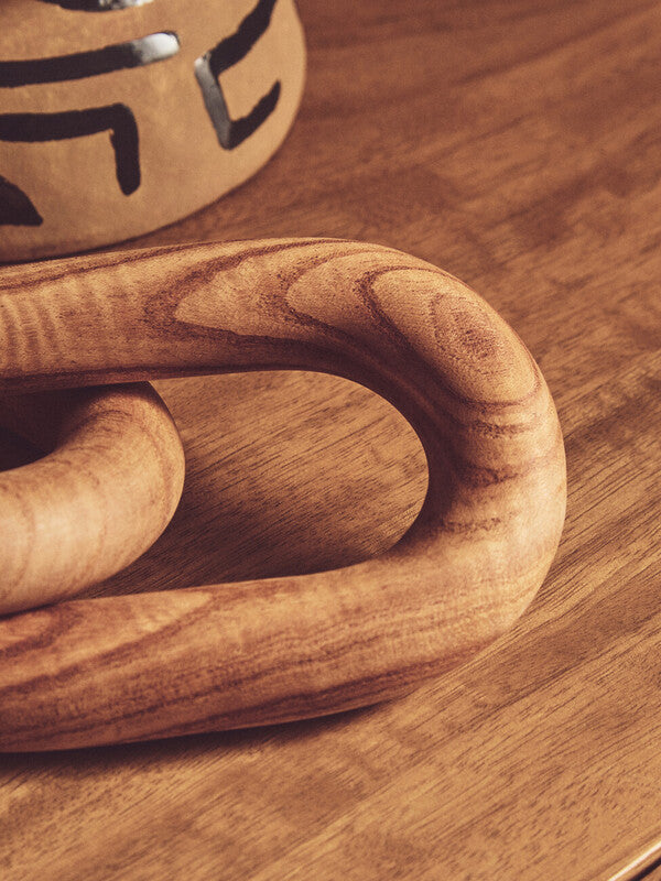 Cato Natural Wood 2 Link Chain Sculpture