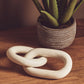 Cato White Wood 2 Link Chain Sculpture