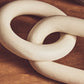 Cato White Wood 2 Link Chain Sculpture