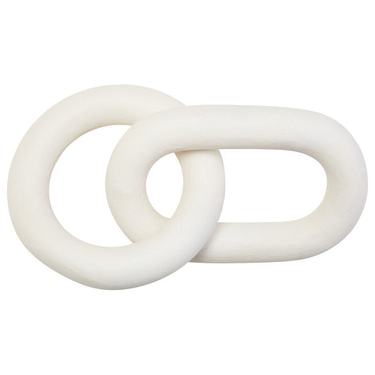 Cato White Wood 2 Link Chain Sculpture