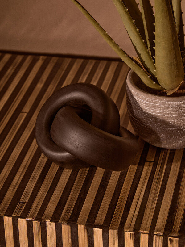 Cato Black Wood Knot Sculpture