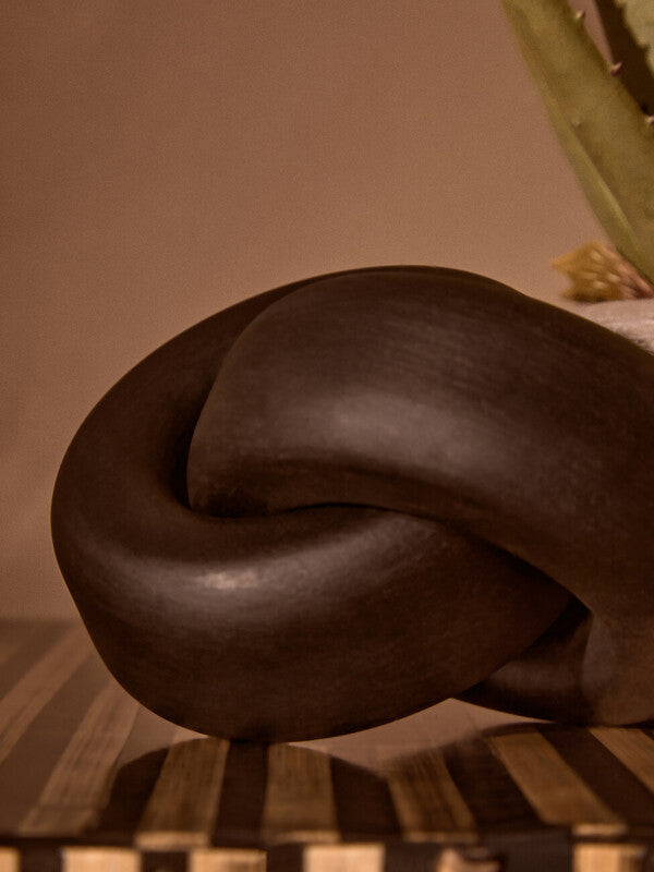Cato Black Wood Knot Sculpture