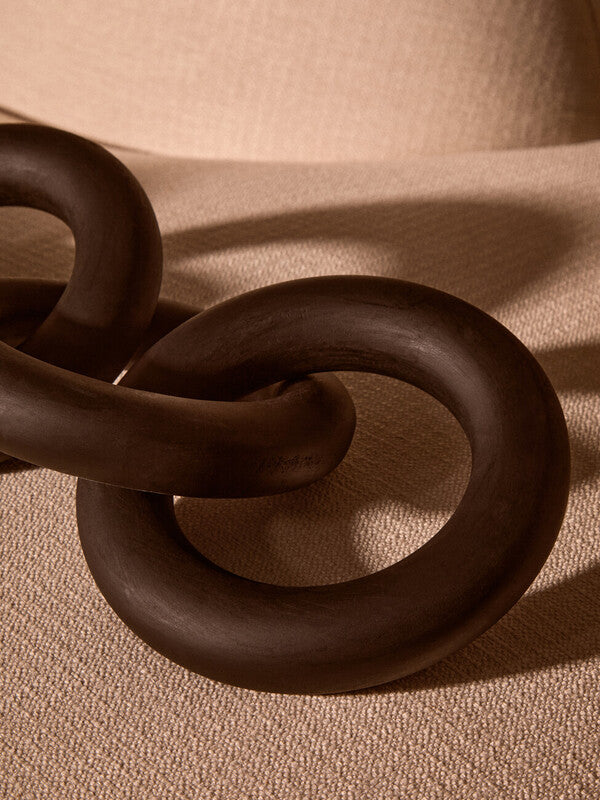 Cato Black 5 Link Wood Chain Sculpture