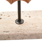Westo Natural Wood Round Sculpture with Travertine Base