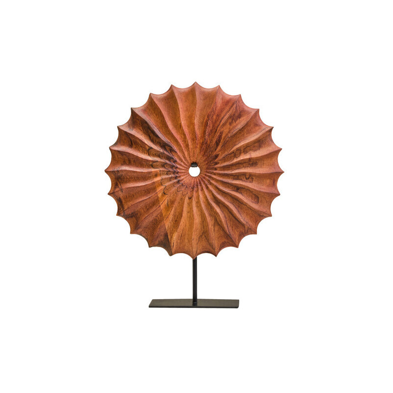 Westo Brown Wood Round Sculpture With Black Base