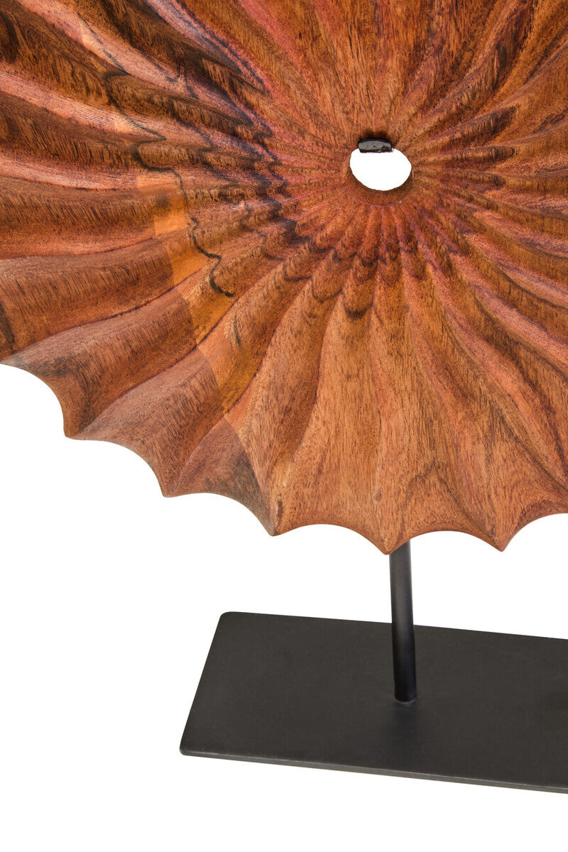 Westo Brown Wood Round Sculpture With Black Base