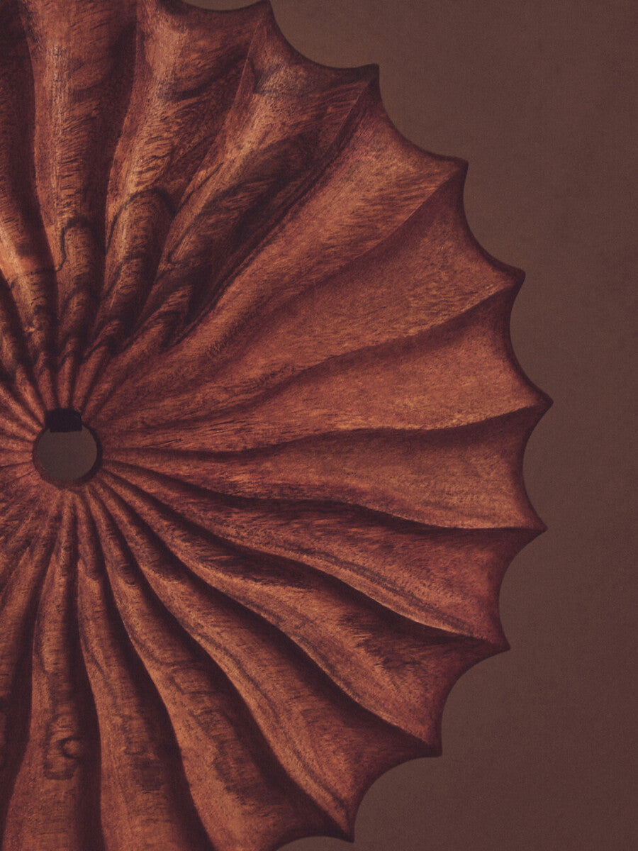 Westo Brown Wood Round Sculpture With Black Base