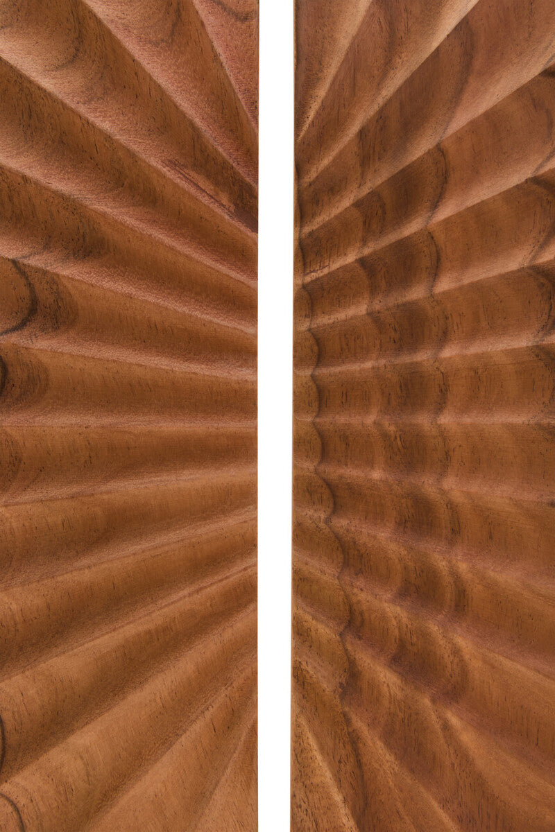 Westo Natural Wood Sculpture With Travertine Base