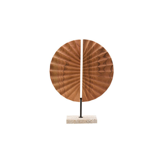 Westo Natural Wood Sculpture With Travertine Base