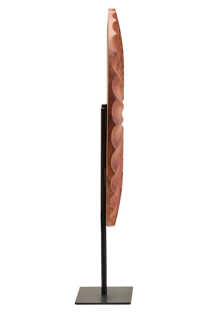 Westo Brown Wood Sculpture With Black Base