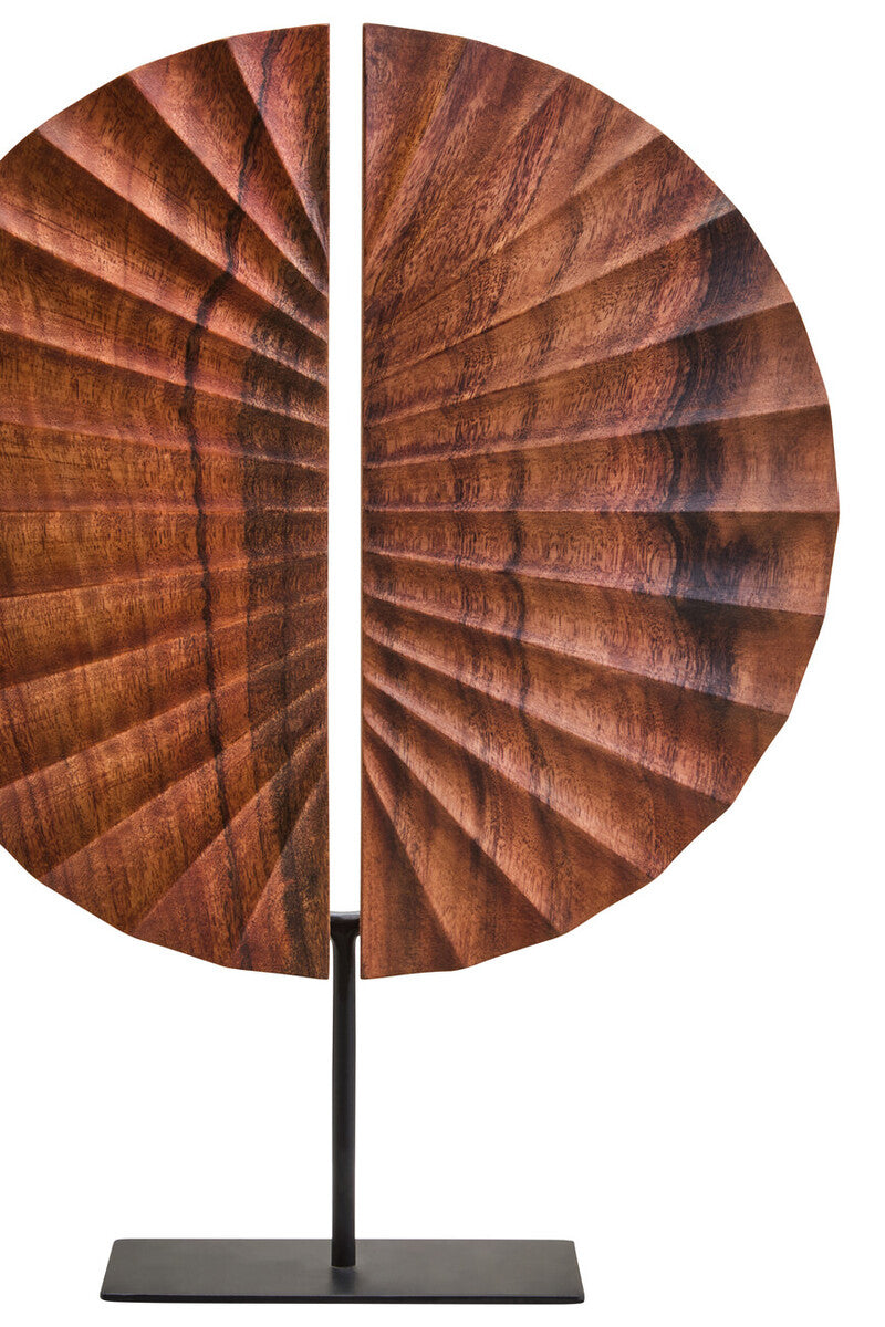 Westo Brown Wood Sculpture With Black Base